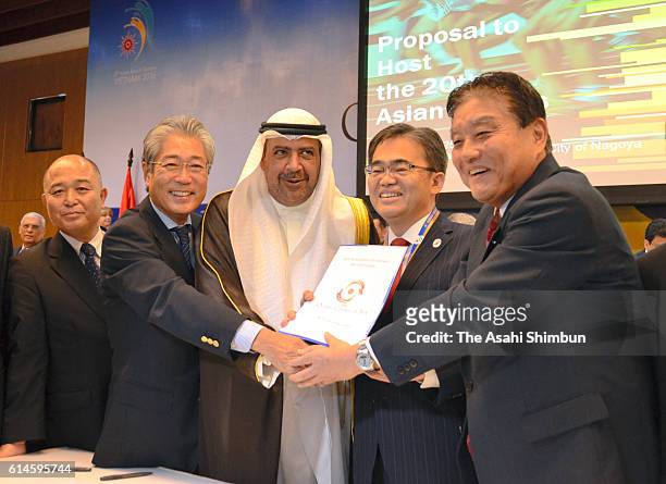 Japan Olympic Committee President Tsunekazu Takeda, Olympic Council of Asia President Sheikh Ahmad Al Fahad Al Sabah, Aichi Prefecture Governor...