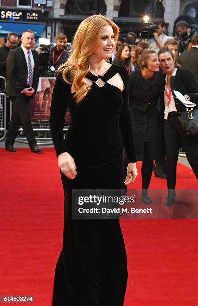 Amy Adams attends the 'Nocturnal Animals' Headline Gala screening during the 60th BFI London Film Festival at Odeon Leicester Square on October 14,...