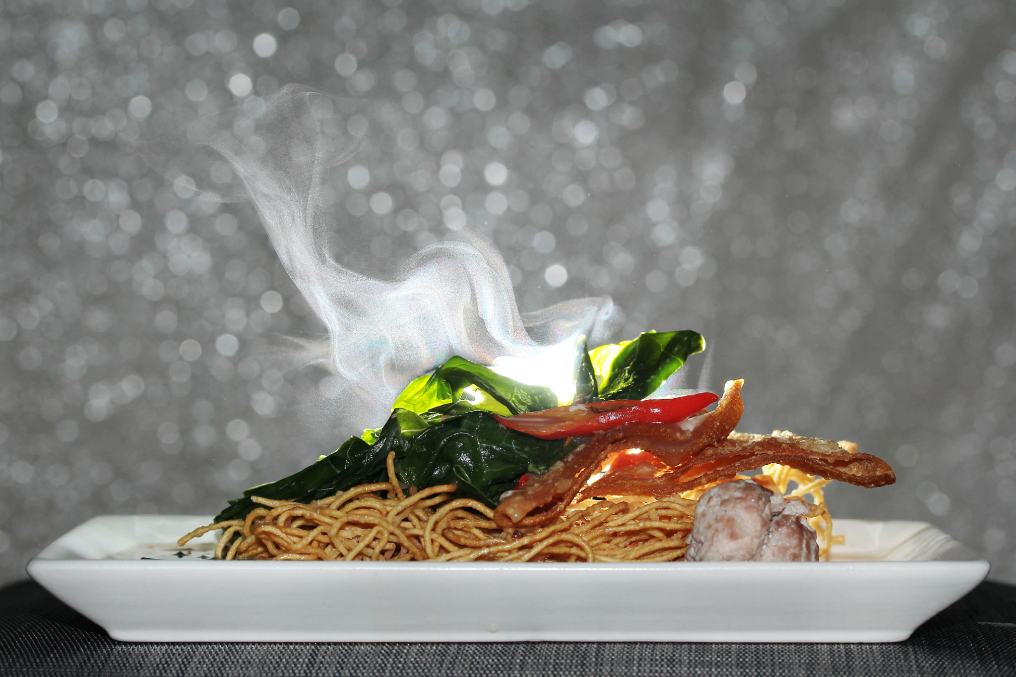 Aroma smell of crispy noodle. Selective focus. Aroma smell of crispy noodle. Selective focus.