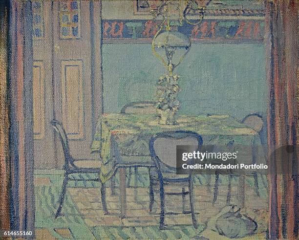 Italy, Lombardy, Milan, Museo del Novecento.A table in a house.