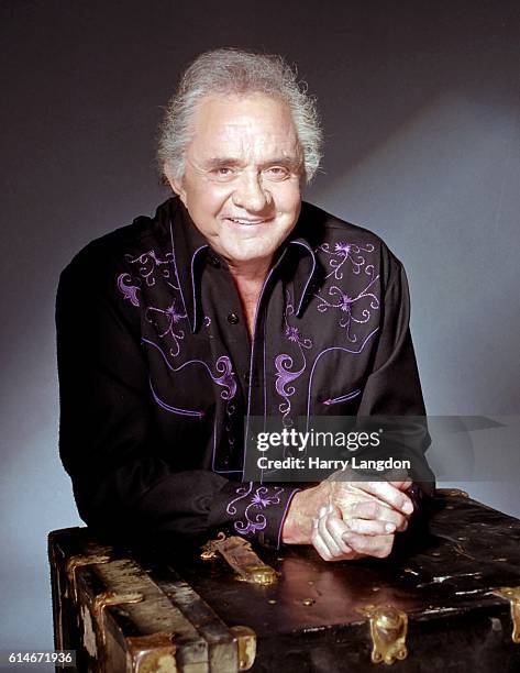 SingerJohnny Cash poses for a portrait in 2001 in Los Angeles, California.