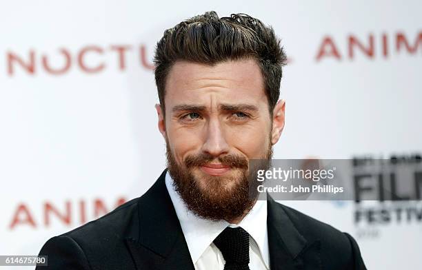 Actor Aaron Taylor-Johnson attends the 'Nocturnal Animals' Headline Gala screening during the 60th BFI London Film Festival at Odeon Leicester Square...