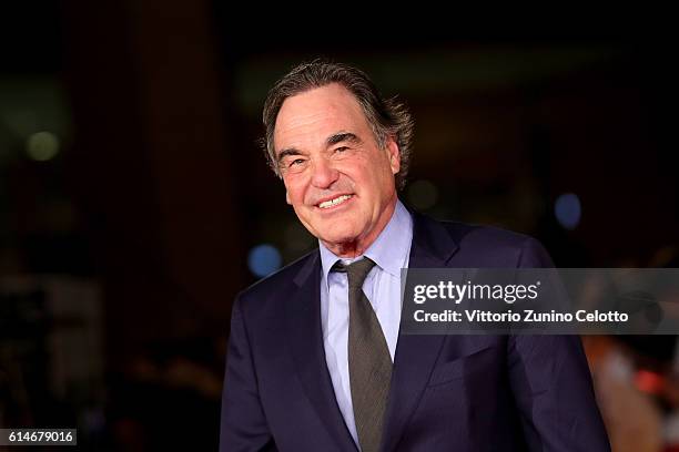 Oliver Stone walks a red carpet for 'Snowden' And 'Powidoki - Afterimage' during the 11th Rome Film Festival at Auditorium Parco Della Musica on...