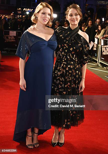 Lea Seydoux and Marion Cotillard attend the 'It's Only The End Of The World' BFI Flare Special Presentation screening during the 60th BFI London Film...