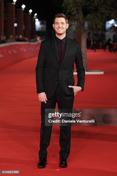 Michael Buble walks a red carpet for 'Tour Stop 148' during the 11th Rome Film Festival at Auditorium Parco Della Musica on October 14, 2016 in Rome,...