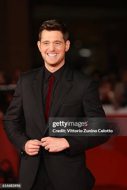 Michael Buble walks a red carpet for 'Tour Stop 148' during the 11th Rome Film Festival at Auditorium Parco Della Musica on October 14, 2016 in Rome,...