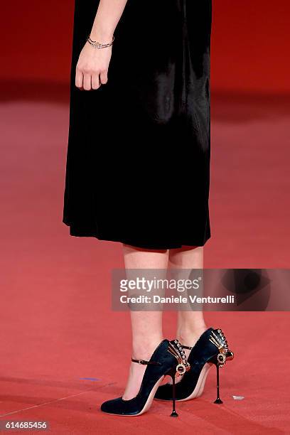 Benedetta Porcaroli, detail, walks a red carpet for 'Snowden' And 'Powidoki - Afterimage' during the 11th Rome Film Festival at Auditorium Parco...