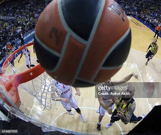 Pero Antic, #12 of Fenerbahce Istanbul in action during the 2016/2017 Turkish Airlines EuroLeague Regular Season Round 1 game between Fenerbahce...
