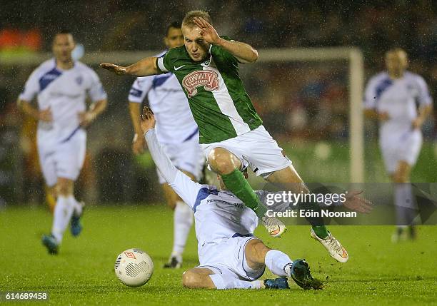 Cork , Ireland - 14 October 2016; Stephen Dooley of Cork City in action against Mark Hughes of Finn Harps during the SSE Airtricity League Premier...