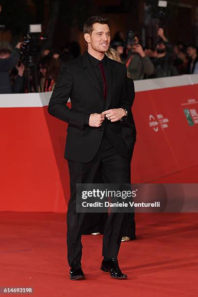 Michael Buble walks a red carpet for 'Tour Stop 148' during the 11th Rome Film Festival at Auditorium Parco Della Musica on October 14, 2016 in Rome,...