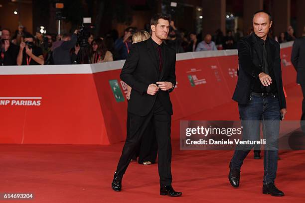 Michael Buble walks a red carpet for 'Tour Stop 148' during the 11th Rome Film Festival at Auditorium Parco Della Musica on October 14, 2016 in Rome,...