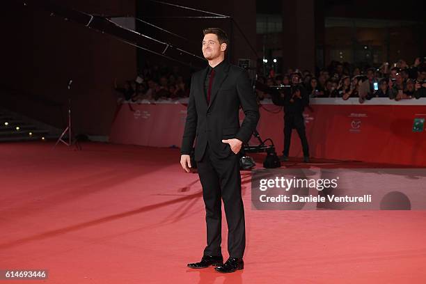 Michael Buble walks a red carpet for 'Tour Stop 148' during the 11th Rome Film Festival at Auditorium Parco Della Musica on October 14, 2016 in Rome,...