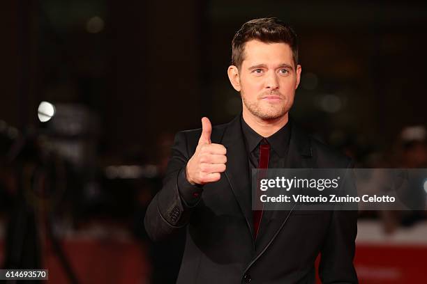 Michael Buble walks a red carpet for 'Tour Stop 148' during the 11th Rome Film Festival at Auditorium Parco Della Musica on October 14, 2016 in Rome,...