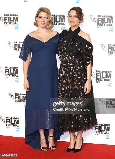 Lea Seydoux and Marion Cotillard attend the 'It's Only The End Of The World' BFI Flare Special Presentation screening during the 60th BFI London Film...