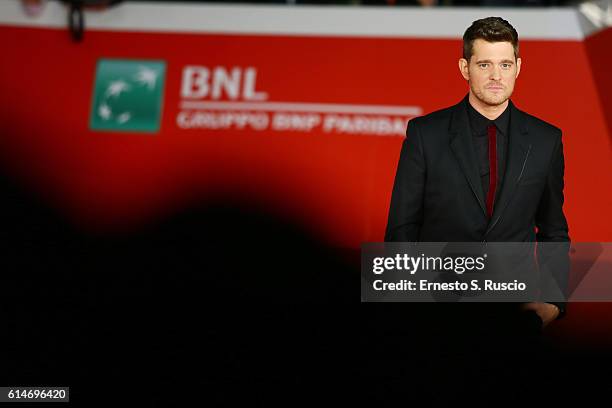 Michael Buble walks a red carpet for 'Tour Stop 148' during the 11th Rome Film Festival at Auditorium Parco Della Musica on October 14, 2016 in Rome,...