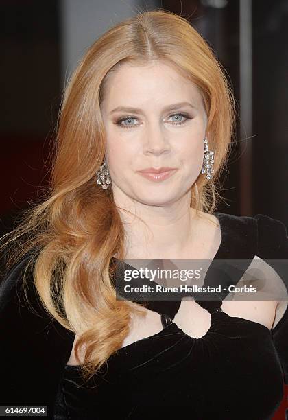 Amy Adams attends the 'Nocturnal Animals' Headline Gala screening during the 60th BFI London Film Festival at Odeon Leicester Square on October 14,...