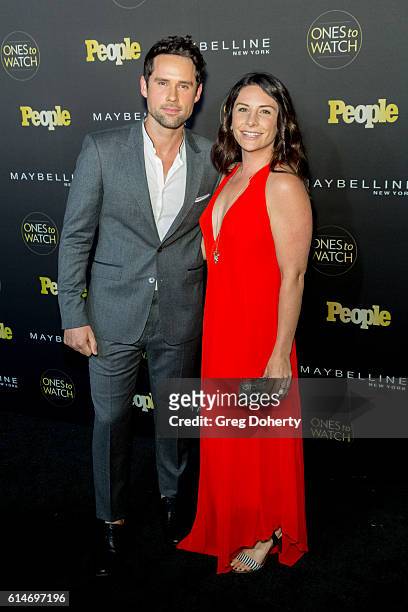 Actor Ben Hollingsworth and Designer Nila Myers arrive at the People's "Ones To Watch" party at E.P. & L.P. On October 13, 2016 in West Hollywood,...