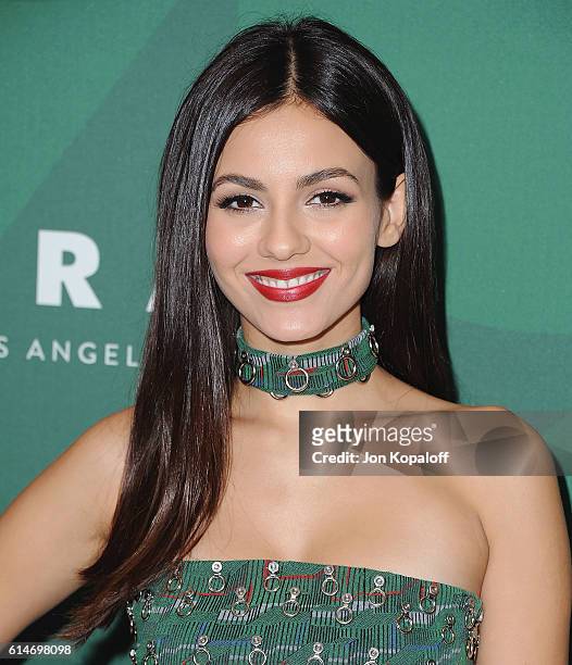Actress Victoria Justice arrives at Variety's Power Of Women Luncheon 2016 at the Beverly Wilshire Four Seasons Hotel on October 14, 2016 in Beverly...