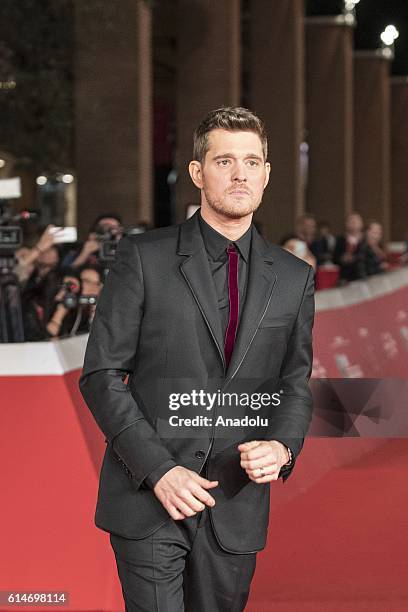 Michael Buble walks a red carpet for 'Tour Stop 148' during the 11th Rome Film Festival at Auditorium Parco Della Musica on October 14, 2016 in Rome,...