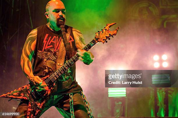 Kerry King is performing with 'Slayer' at the Fillmore Auditorium in Denver, Colorado on October 10, 2016.