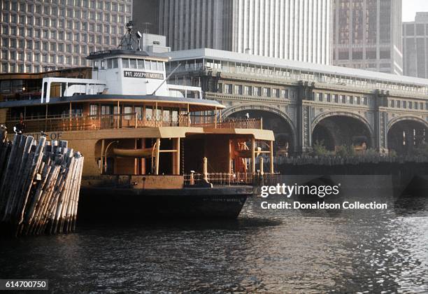 View of the Staten Island Ferry boat 'Pvt. Joseph F. Merrell' in1976 in New York City, New York.