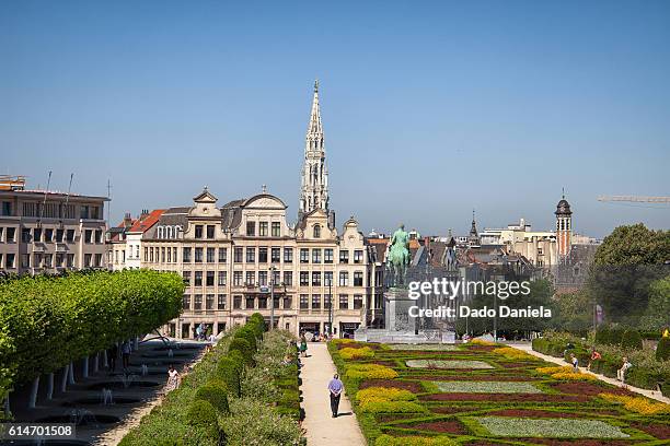 brussels panorama - grand place stock-fotos und bilder