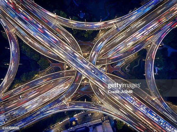 Aerial view of Shanghai Highway at Night