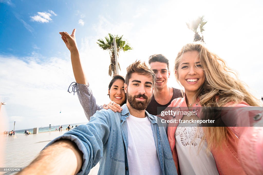 Taking a selfie in barcelona