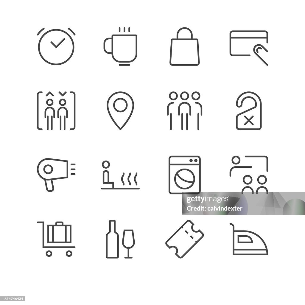 Hotel Icons set 2 | Black Line series