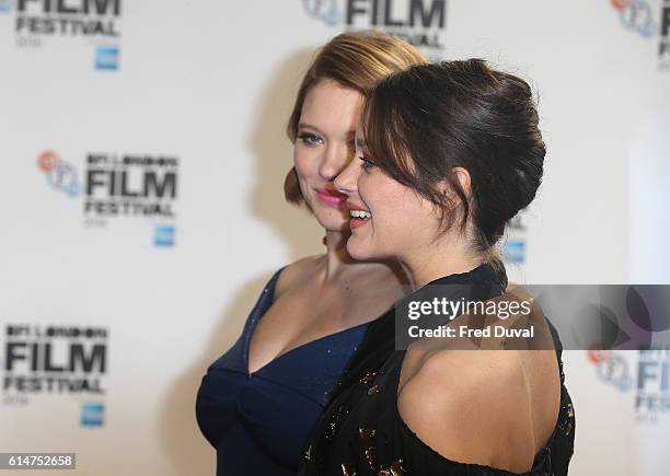 Marion Cotillard and Lea Seydoux attend the 'It's Only The End Of The World' BFI Flare Special Presentation screening during the 60th BFI London Film...