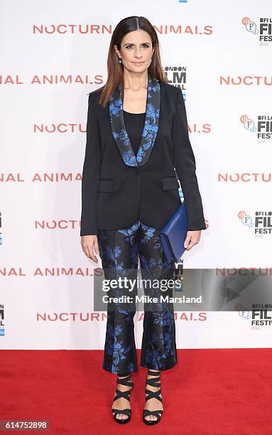 Livia Giuggioli attends the 'Nocturnal Animals' Headline Gala screening during the 60th BFI London Film Festival at Odeon Leicester Square on October...