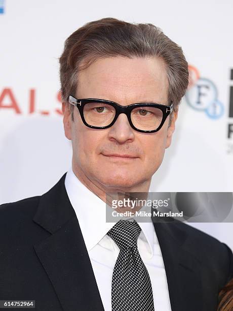 Colin Firth attends the 'Nocturnal Animals' Headline Gala screening during the 60th BFI London Film Festival at Odeon Leicester Square on October 14,...