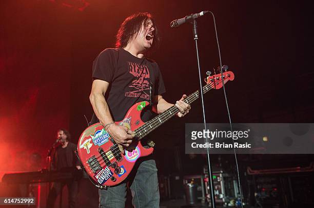 Robby Takac of the Goo Goo Dolls performs at Eventim Apollo on October 14, 2016 in London, England.