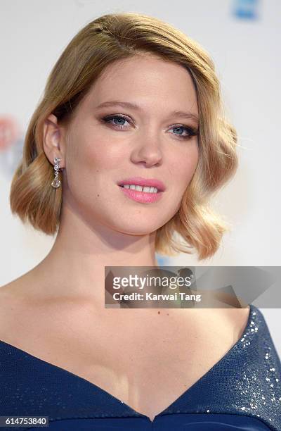 Lea Seydoux attends the 'It's Only The End Of The World' BFI Flare Special Presentation screening during the 60th BFI London Film Festival at Odeon...