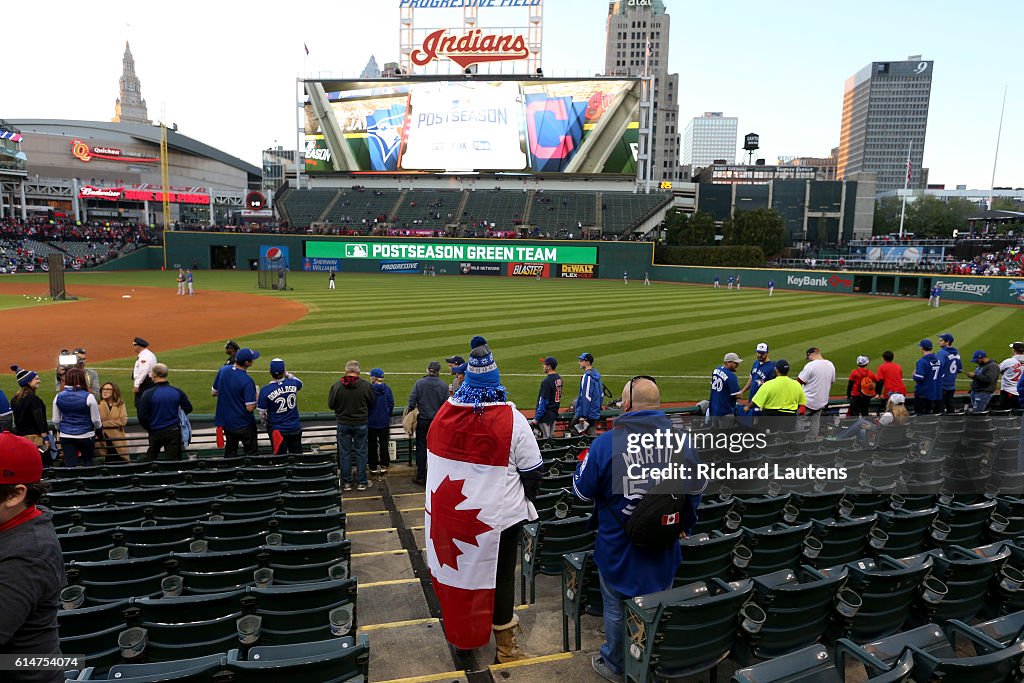 Jays play Cleveland in game 1 of the ALCS in Cleveland