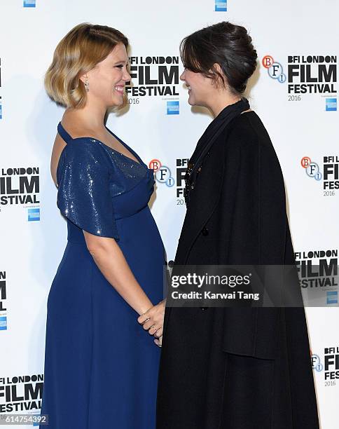 Lea Seydoux and Marion Cotillard attend the 'It's Only The End Of The World' BFI Flare Special Presentation screening during the 60th BFI London Film...