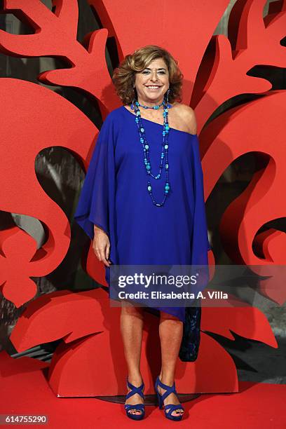 Producer Matilde Bernabei walks a red carpet for 'I Medici' at Palazzo Vecchio on October 14, 2016 in Florence, Italy.