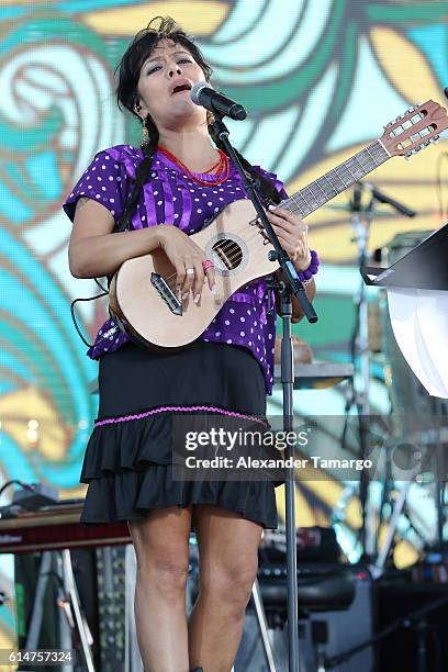 Lila Downs performs on stage during Univision and Fusion RiseUp As One Concert rehearsals day two at CBX on October 14, 2016 in San Diego, California.