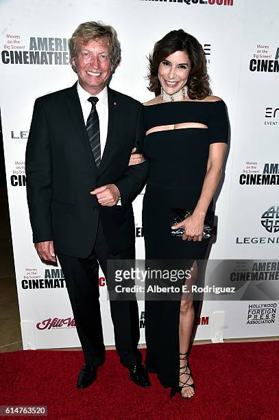 Personalities Nigel Lythgoe and Jo Champa attend the 30th Annual American Cinematheque Awards Gala at The Beverly Hilton Hotel on October 14, 2016 in...