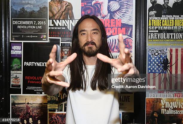 Steve Aoki attends 97.3 Hits Sessions at Revolution on October 14, 2016 in Fort Lauderdale, Florida.