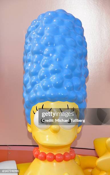 Shot of a Marge Simpson statue at a celebration of the 600th Episode of "The Simpsons" at YouTube Space LA on October 14, 2016 in Los Angeles,...