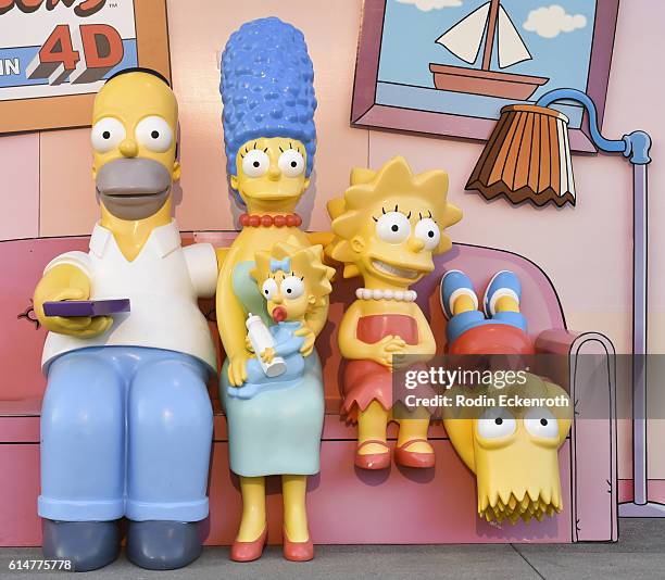 The Simpsons" family couch gag at the celebration of the 600th episode of "The Simpsons" - Couch Gag Virtual Reality Experience at YouTube Space LA...