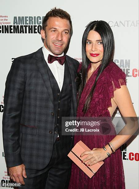 Alessandro Del Piero and wife Sonia Amoruso attends the 30th Annual American Cinematheque Awards Gala at The Beverly Hilton Hotel on October 14, 2016...