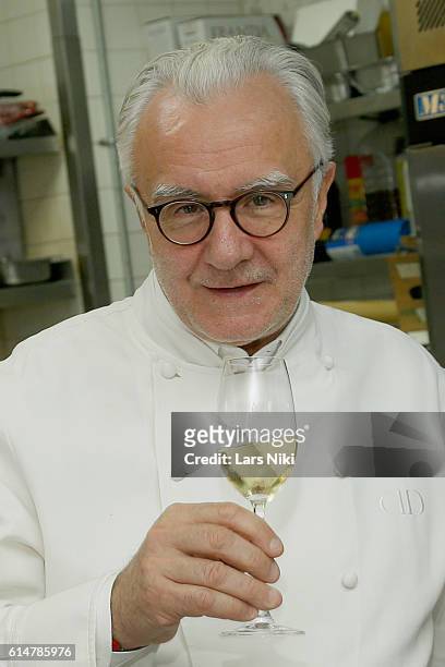 Alain Ducasse attends A Dinner with Alain Ducasse part of the Bank of America Dinner series curated by Chefs Club at Benoit Bistro on October 14,...
