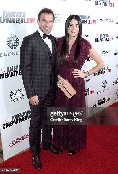 Soccer player Alessandro Del Piero and wife Sonia Amoruso attend the 30th Annual American Cinematheque Awards Gala at The Beverly Hilton Hotel on...
