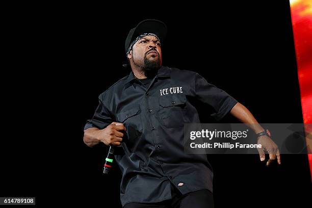 Rapper Ice Cube performs onstage at How The West Was Won at Irvine Meadows Amphitheatre on October 14, 2016 in Irvine, California.