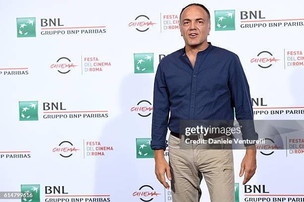 Francesco Acquaroli attends a photocall for 'Sole Cuore Amore' during the 11th Rome Film Festival at Auditorium Parco Della Musica on October 15,...