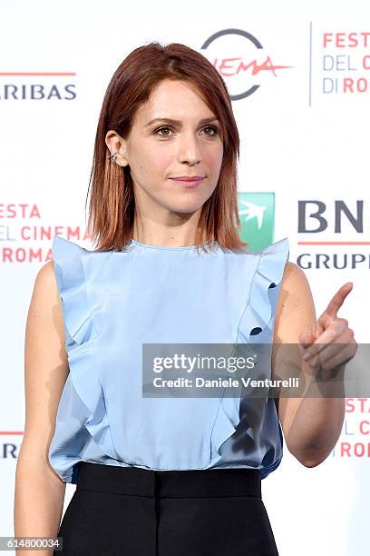 Isabella Ragonese attends a photocall for 'Sole Cuore Amore' during the 11th Rome Film Festival at Auditorium Parco Della Musica on October 15, 2016...