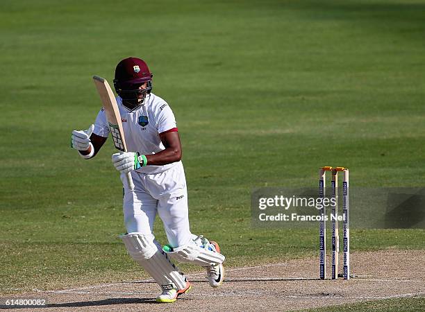Darren Bravo of West Indies bats during Day Three of the First Test between Pakistan and West Indies at Dubai International Cricket Ground on October...