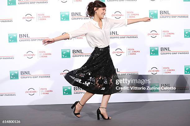 Chiara Scalise attends a photocall for 'Sole Cuore Amore' during the 11th Rome Film Festival at Auditorium Parco Della Musica on October 15, 2016 in...